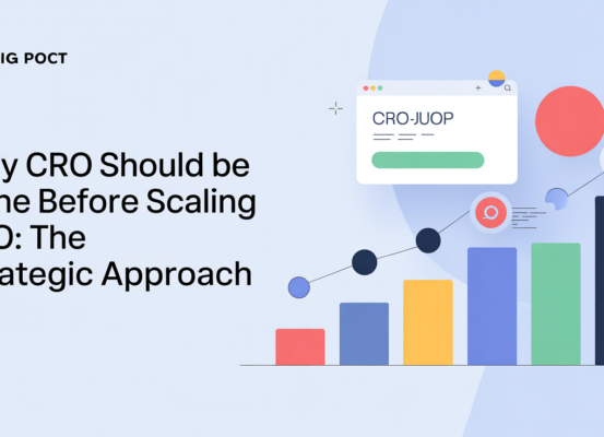 Banner with text: 'Why CRO Should Be Done Before Scaling SEO: The Strategic Approach'