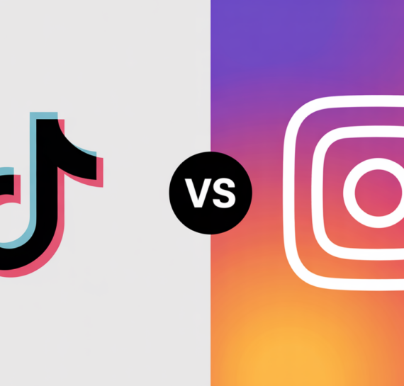Banner with 'TikTok vs Instagram in Malaysia' title, vibrant social media icons