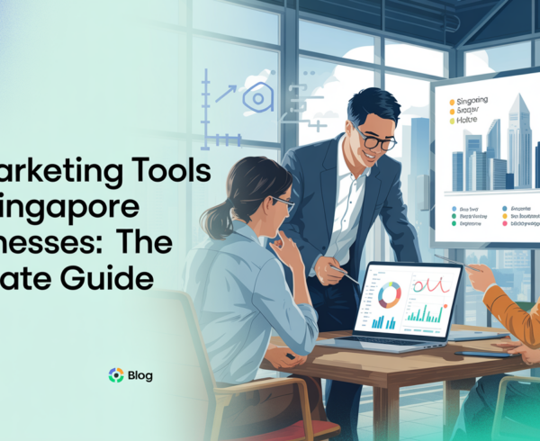 Banner with title 'AI Marketing Tools for Singapore Businesses: The Ultimate Guide' in bold font