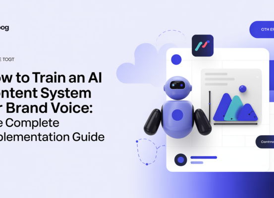 Banner with title 'How To Train an AI Content System for Brand Voice: The Complete Implementation Guide'