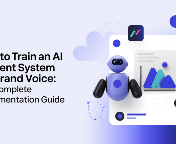 Banner with title 'How To Train an AI Content System for Brand Voice: The Complete Implementation Guide'