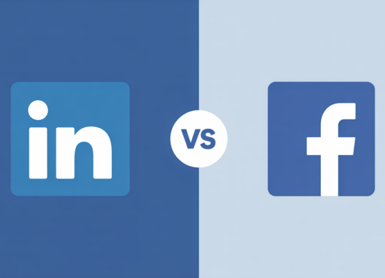 Banner with title 'LinkedIn vs Facebook for B2B Marketing: Which Platform Delivers Better Results?' in bold.