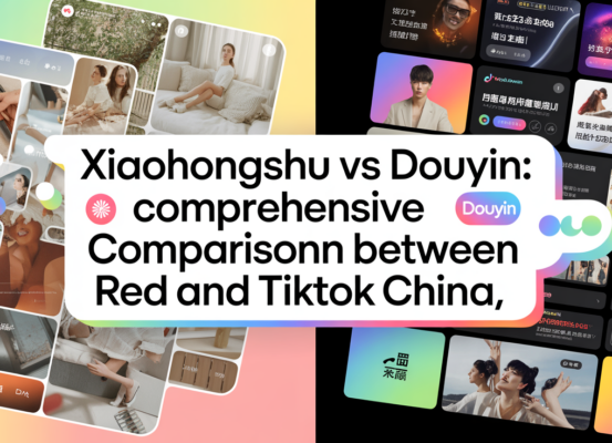 Banner with title 'Xiaohongshu vs Douyin: Comprehensive Comparison Between Red and TikTok China'