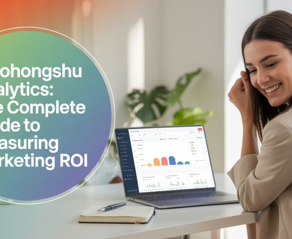 Banner with 'Xiaohongshu Analytics: The Complete Guide to Measuring Marketing ROI' title, modern design.