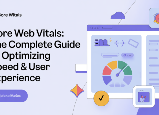 Blog banner with title 'Core Web Vitals: The Complete Guide to Optimizing Speed & User Experience.'