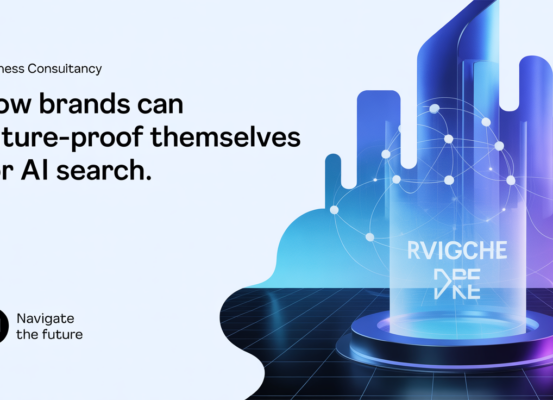 Blog banner with title 'How Brands Can Future-Proof Themselves for AI Search' in bold font.