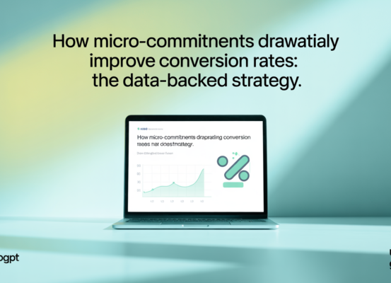 Blog banner with title 'How Micro-Commitments Improve Conversion Rates: The Data-Backed Strategy' on a tech-themed background.