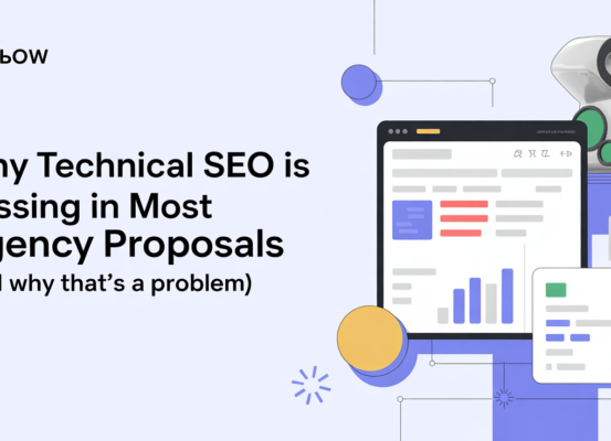 Blog banner with title 'Why Technical SEO Is Missing in Most Agency Proposals'