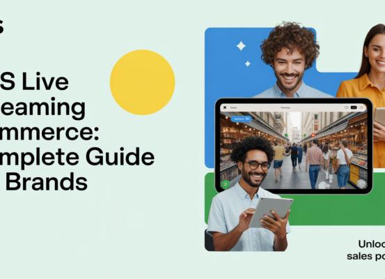 Blog banner with title 'XHS Live Streaming Commerce: Complete Guide for Brands' on a tech-themed background.