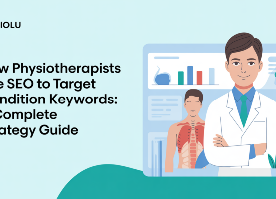 Banner titled 'How Physiotherapists Use SEO to Target Condition Keywords: A Complete Strategy Guide'.
