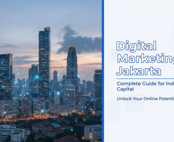 Banner with 'Digital Marketing Jakarta: Complete Guide for Indonesia's Capital' text over Jakarta skyline