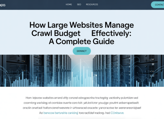 Banner with 'How Large Websites Manage Crawl Budget Effectively: A Complete Guide' title