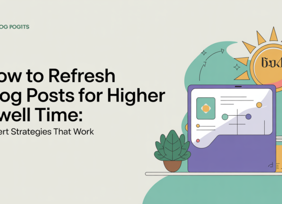 Banner with 'How to Refresh Blog Posts for Higher Dwell Time: Expert Strategies That Work' title.