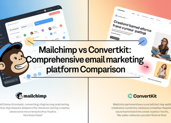 Banner with 'Mailchimp vs ConvertKit: Comprehensive Email Marketing Platform Comparison' title