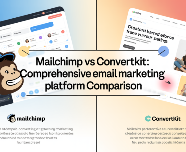 Banner with 'Mailchimp vs ConvertKit: Comprehensive Email Marketing Platform Comparison' title