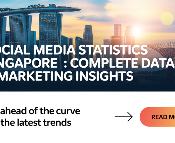 Banner with 'Social Media Statistics Singapore: Complete Data & Marketing Insights' title, sleek design