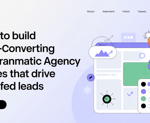 Banner with title 'How to Build High-Converting Programmatic Agency Pages That Drive Qualified Leads' in bold text on a sleek, modern background.