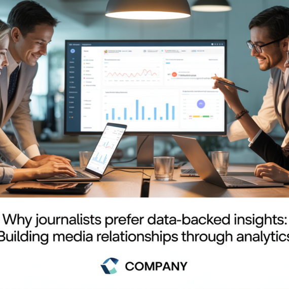 Banner with title 'Why Journalists Prefer Data-Backed Insights' over a background of media icons and analytics graphics.