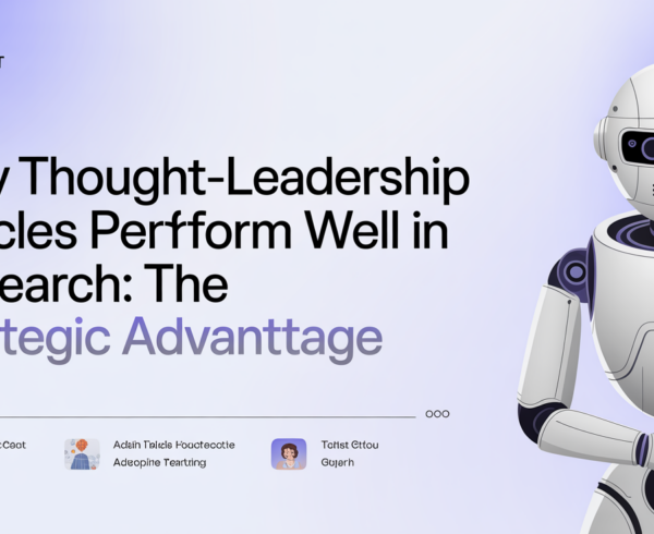 Banner with 'Why Thought-Leadership Articles Perform Well in AI Search' title