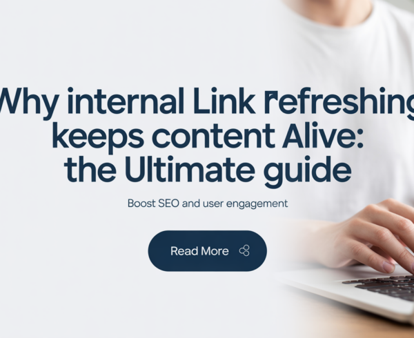 Blog banner titled 'Why Internal Link Refreshing Keeps Content Alive: The Ultimate Guide' with vibrant colors.