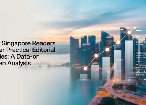 Blog banner with title 'Why Singapore Readers Prefer Practical Editorial Guides: A Data-Driven Analysis'