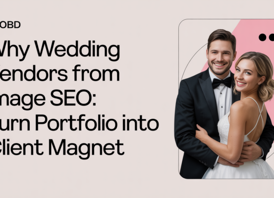Wedding vendors banner with title 'Why Wedding Vendors Benefit From Image SEO'