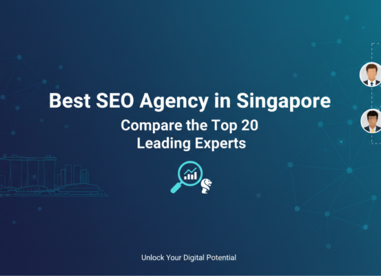 Banner titled 'Best SEO Agency in Singapore: Compare the Top 20 Leading Experts' with a sleek, modern design.