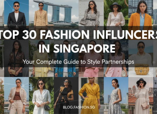 Banner titled 'Top 30 Fashion Influencers in Singapore' with stylish font