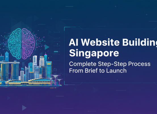 Banner with 'AI Website Building Singapore: Complete Step-by-Step Process From Brief to Launch' title