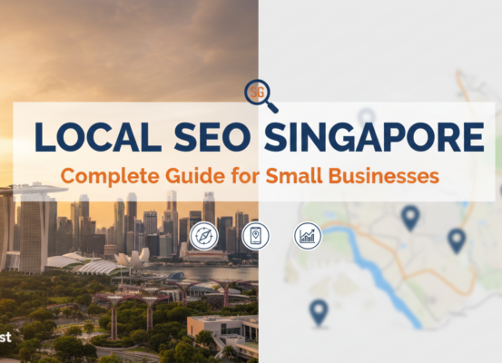 Banner with 'Local SEO Singapore: Complete Guide for Small Businesses' in bold text