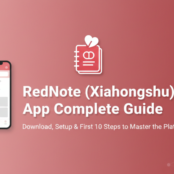 Banner with 'RedNote App Complete Guide: Download, Setup & First 10 Steps' in bold text