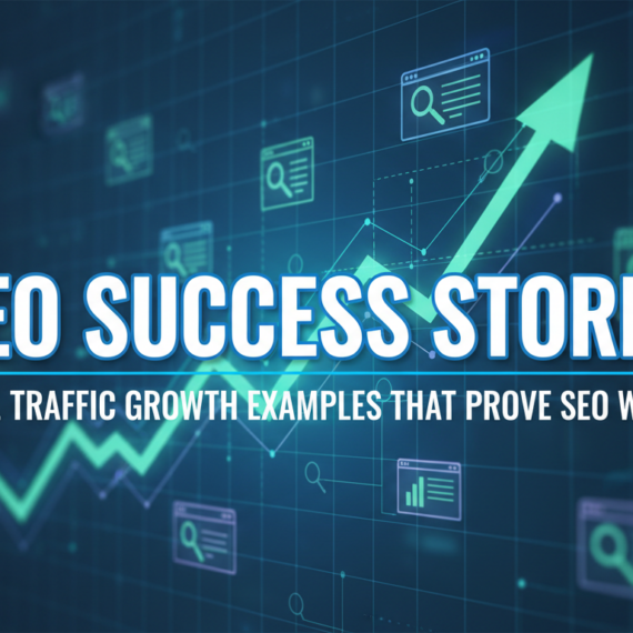 Banner with 'SEO Success Stories: Real Traffic Growth Examples That Prove SEO Works' title