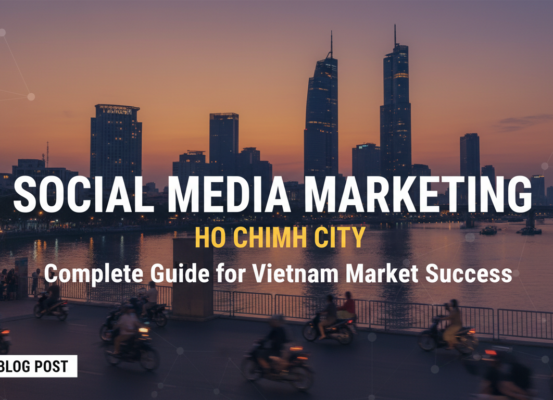 Banner with 'Social Media Marketing Ho Chi Minh City: Complete Guide for Vietnam Market Success' title