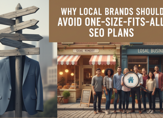 Banner with the title 'Why Local Brands Should Avoid One-Size-Fits-All SEO Plans' in bold font.
