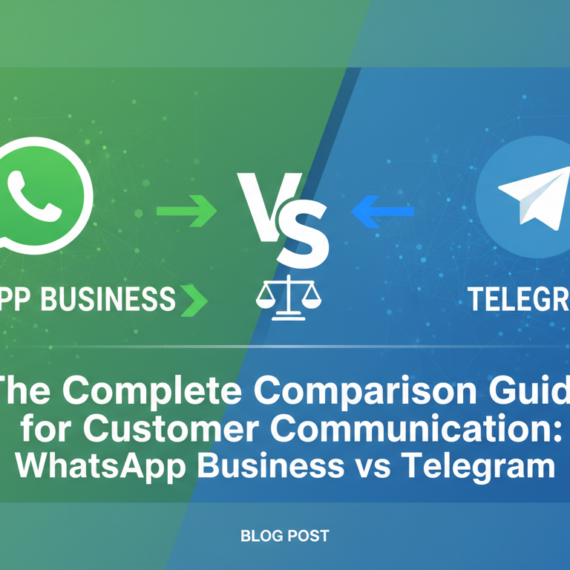 Banner with title 'WhatsApp Business vs Telegram: The Complete Comparison Guide'