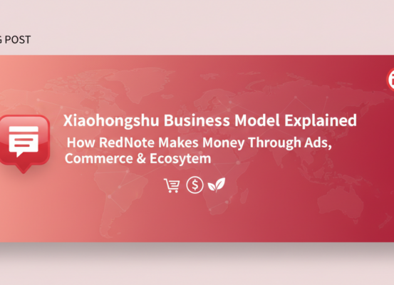 Banner with title 'Xiaohongshu Business Model Explained' featuring RedNote logo