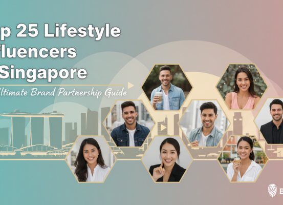 Banner with 'Top 25 Lifestyle Influencers in Singapore' in stylish font on a vibrant background.
