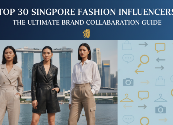 Banner with 'Top 30 Singapore Fashion Influencers' title, stylish design elements