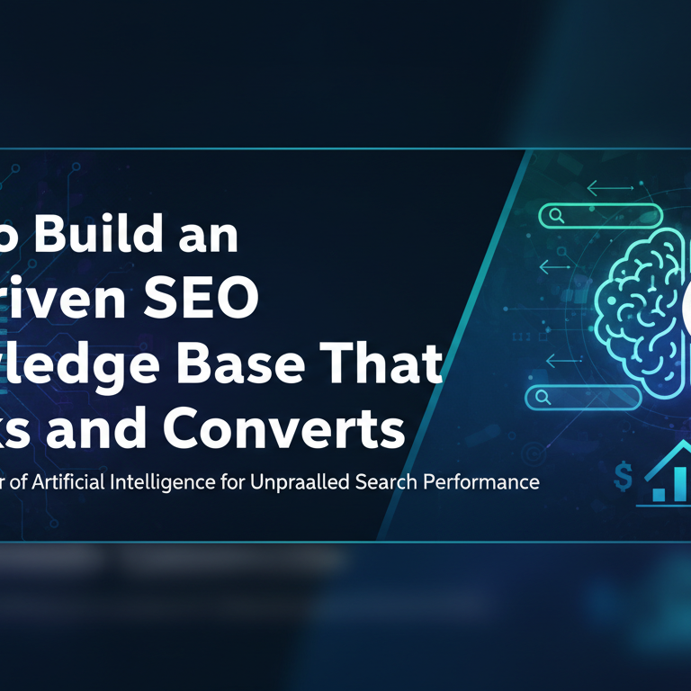 Blog banner: 'How to Build an AI-Driven SEO Knowledge Base That Ranks and Converts'