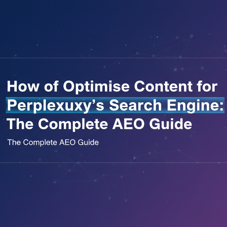 Blog banner titled 'How to Optimise Content for Perplexity's Search Engine: The Complete AEO Guide'