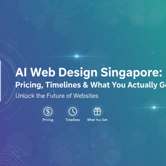 Blog banner with 'AI Web Design Singapore: Pricing, Timelines & What You Actually Get' title in bold.