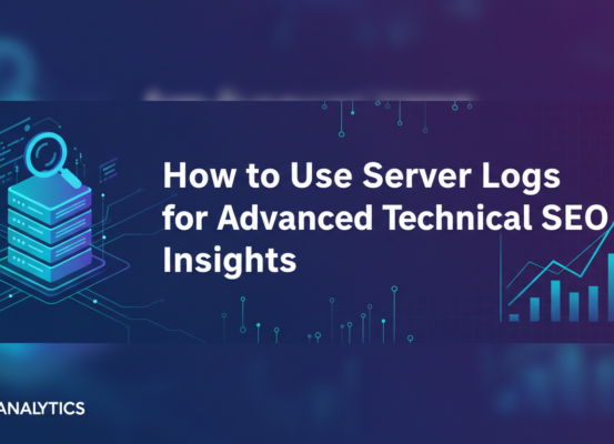 Blog banner with the title 'How to Use Server Logs for Advanced Technical SEO Insights' in bold text.