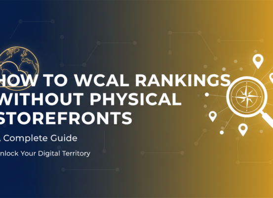 Blog banner with title 'How to Win Local Rankings Without Physical Storefronts: A Complete Guide'