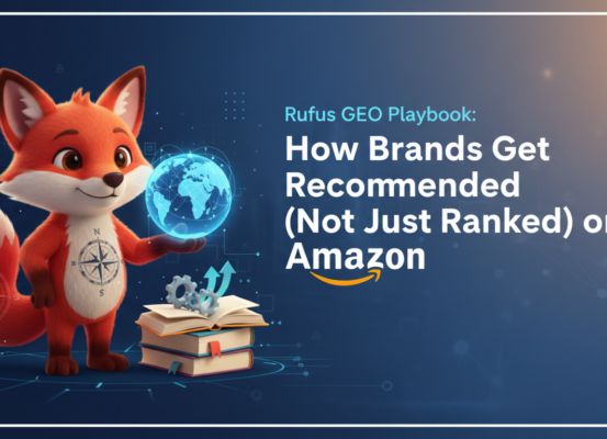Blog banner with title 'Rufus GEO Playbook: How Brands Get Recommended on Amazon'