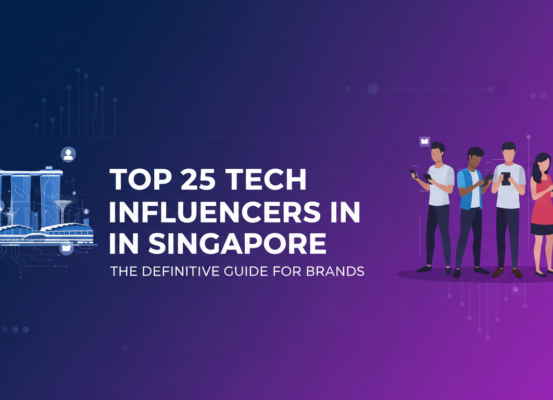 Blog banner with 'Top 25 Tech Influencers in Singapore' in bold text.