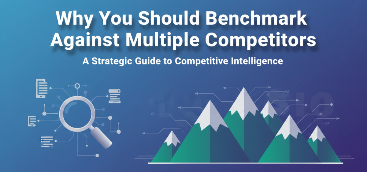Colorful banner with text: Why You Should Benchmark Against Multiple Competitors