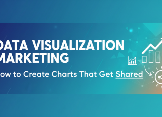 Banner titled 'Data Visualization Marketing: How to Create Charts That Get Shared' with colorful charts and graphs.