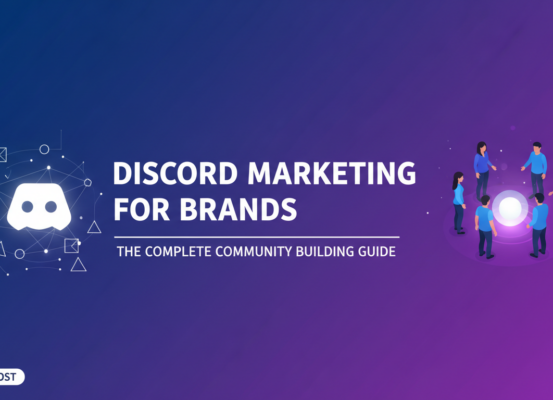 Banner with 'Discord Marketing for Brands: The Complete Community Building Guide' title