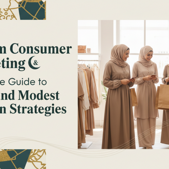 Banner with 'Muslim Consumer Marketing: Complete Guide to Halal and Modest Fashion Strategies' title