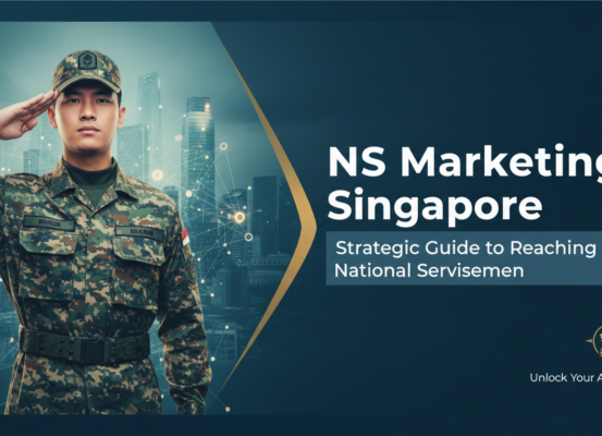 Banner with 'NS Marketing Singapore: Strategic Guide to Reaching National Servicemen' title
